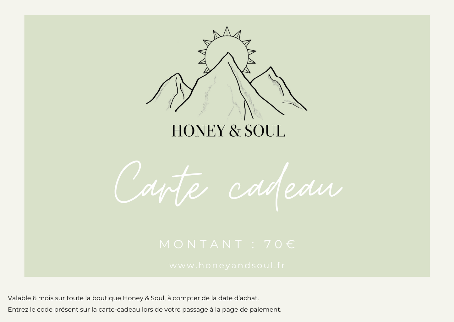 Carte cadeau Honey & Soul