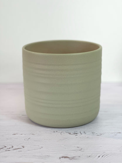 Cache-pot Veluto - Beige & Vert sauge